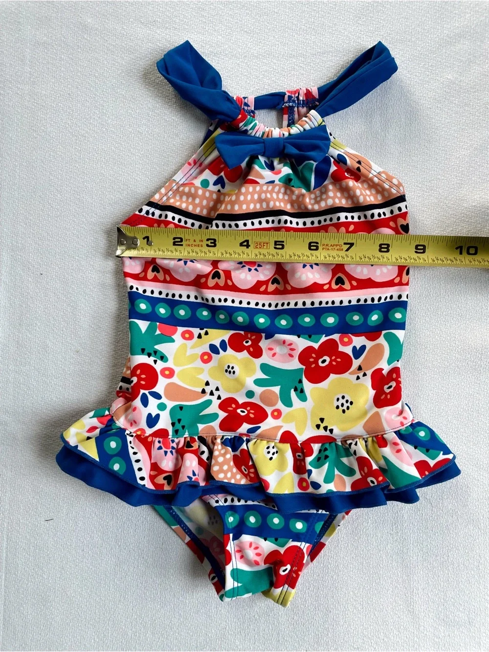 FLOATIMINI Bathing Suit Swimsuit Swimwear Floral Bow Rainbow 3T Swim Beach